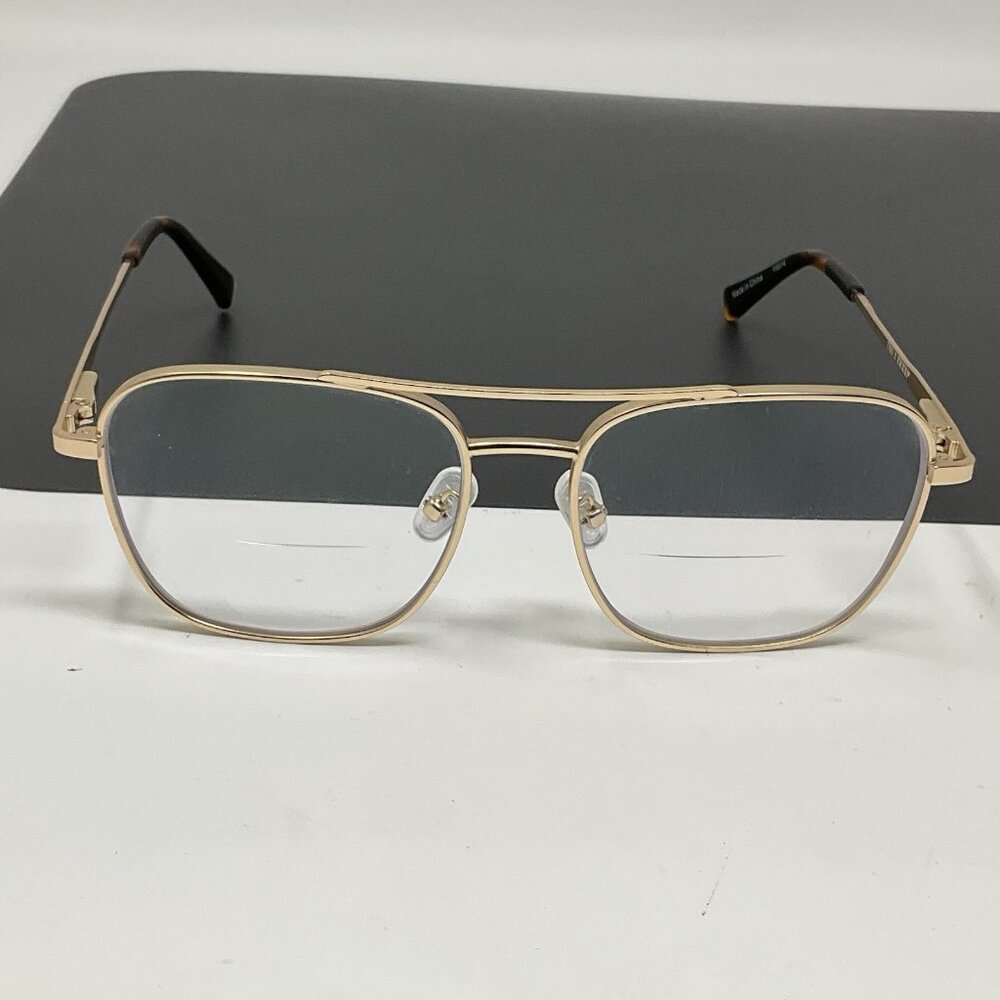 Timo X Zenni Optical Eyewear 158314 gold metal Aviator 53-16-140 Eyeglass frame